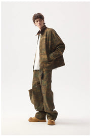 ANSWER ME Vintage Look Camo Workwear Jacket-streetwear-techwear
