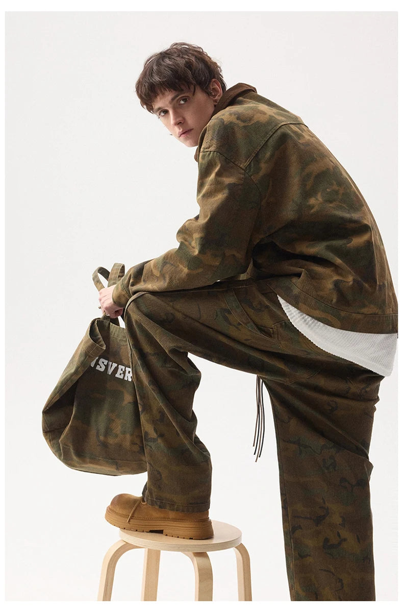 ANSWER ME Vintage Look Camo Workwear Jacket-streetwear-techwear
