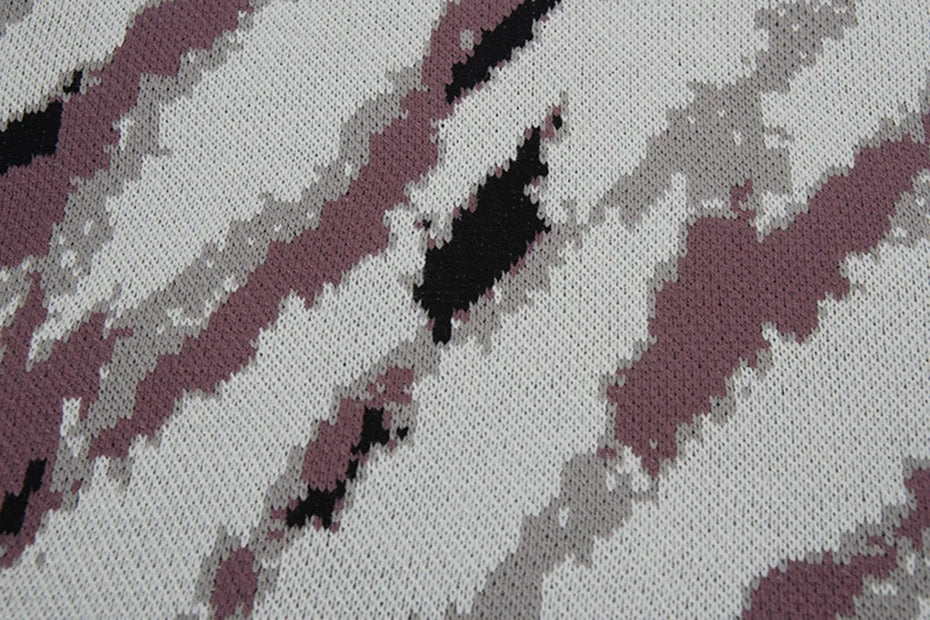 Abstract Camo Jacquard Sweater-streetwear-techwear
