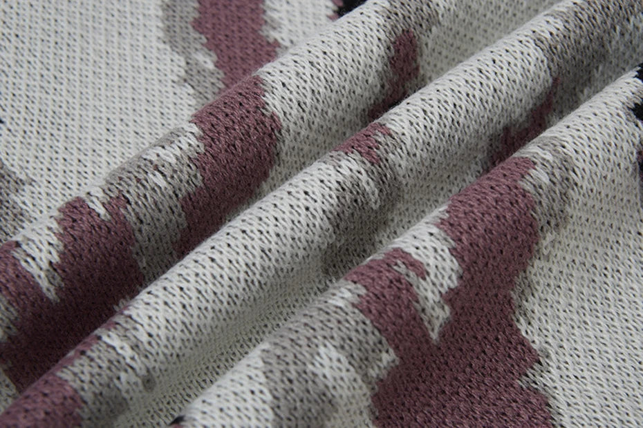 Abstract Camo Jacquard Sweater-streetwear-techwear