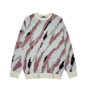 Abstract Camo Jacquard Sweater-streetwear-techwear