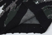 Abstract Camo Jacquard Sweater-streetwear-techwear