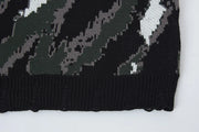Abstract Camo Jacquard Sweater-streetwear-techwear