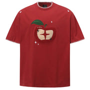 Apple Applique Stitch T-Shirt-streetwear-techwear