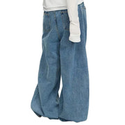 Asymmetrical Baggy Jeans-streetwear-techwear