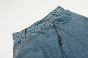 Asymmetrical Baggy Jeans-streetwear-techwear
