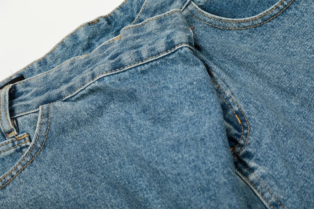 Asymmetrical Baggy Jeans-streetwear-techwear