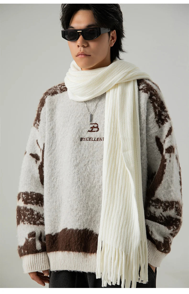 B-Excellent Fuzzy Knit Sweater-streetwear-techwear