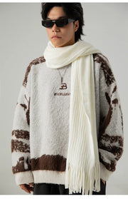 B-Excellent Fuzzy Knit Sweater-streetwear-techwear