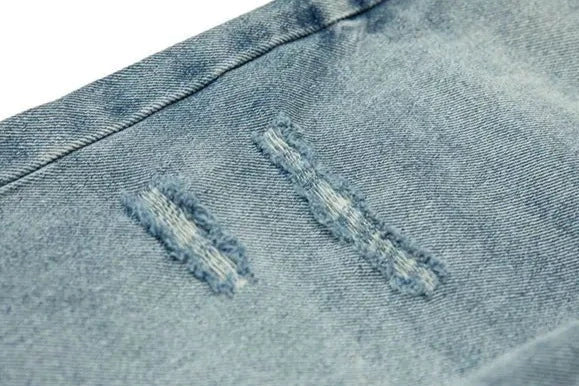 Balloon Fit Distressed Denim Jeans-streetwear-techwear