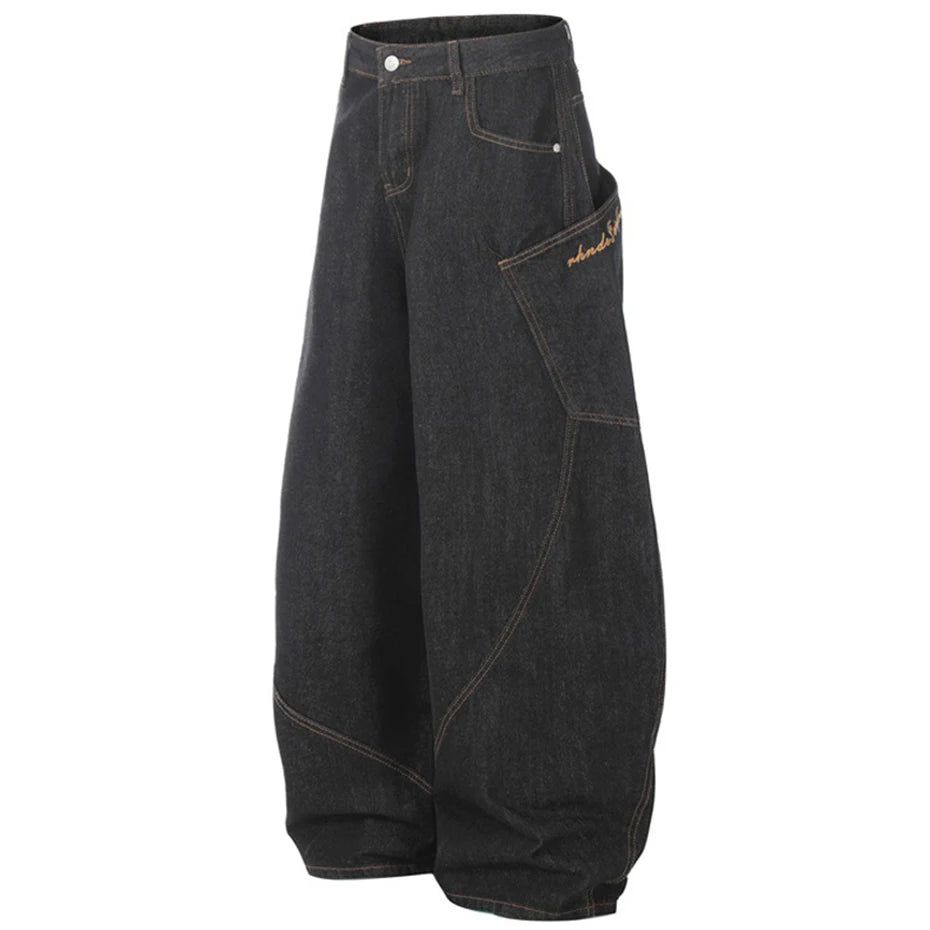 Barrel Leg Utility Jeans