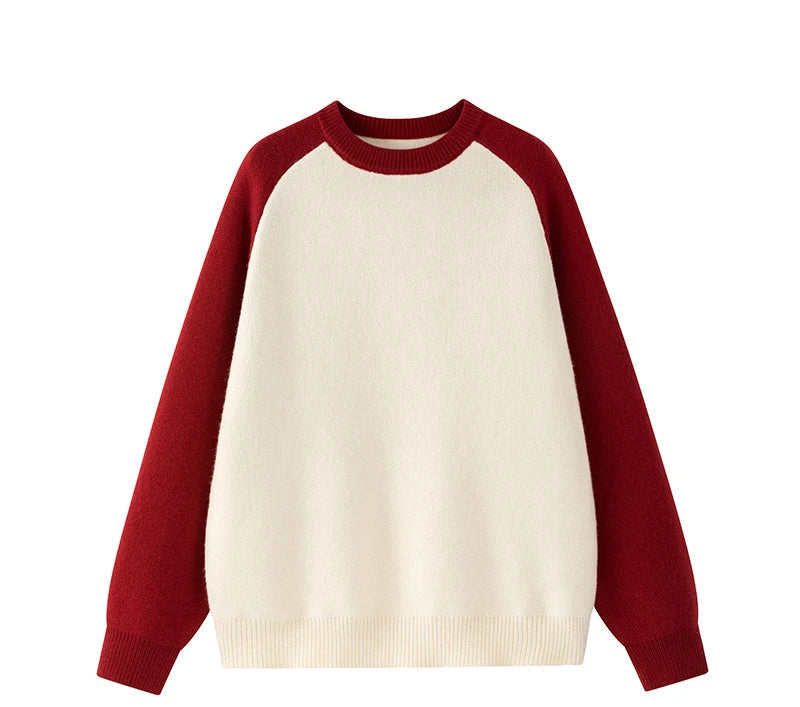 Baseball Sleeve Soft Knit Sweater-streetwear-techwear