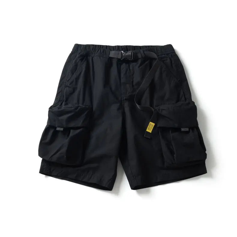 Belted Parachute Cargo Shorts-streetwear-techwear