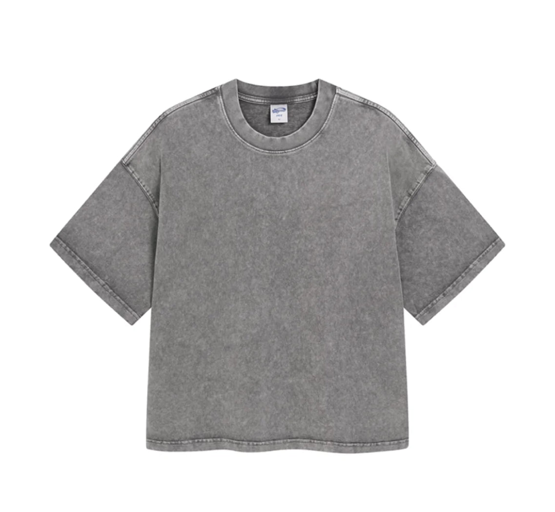 Boxy Fit Washed Drop Sleeve T-Shirt-streetwear-techwear