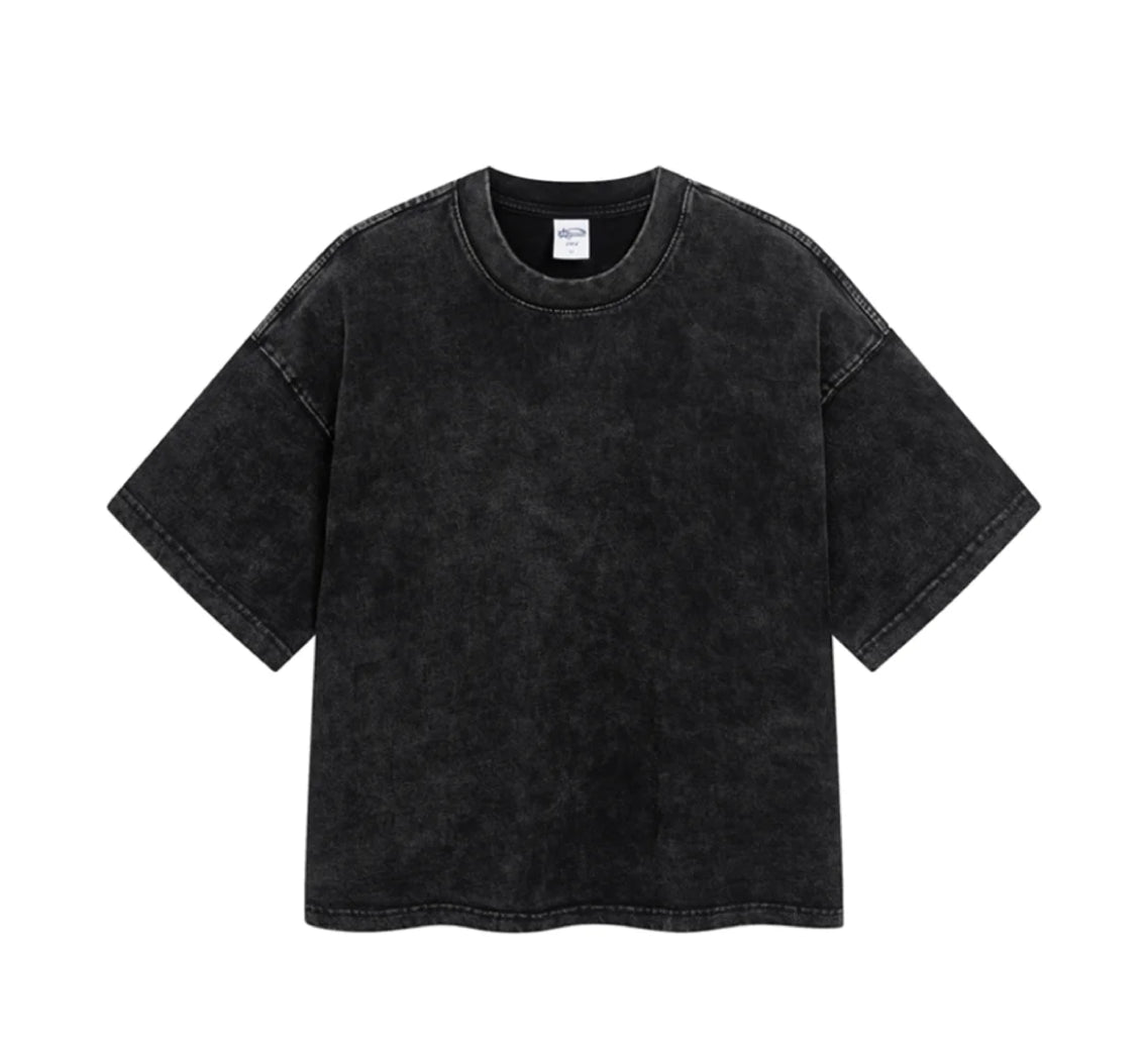 Boxy Fit Washed Drop Sleeve T-Shirt-streetwear-techwear