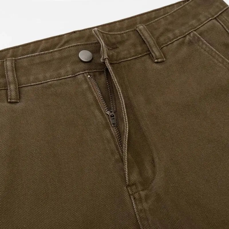 Brown Loose Denim Jorts