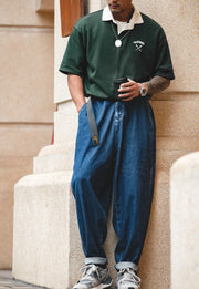 California Embroidered Heavyweight Polo Shirt-streetwear-techwear