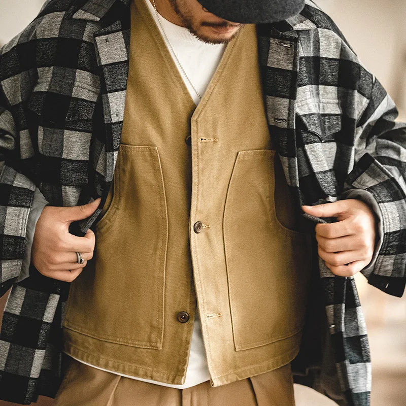 Canvas Workwear Vest-streetwear-techwear