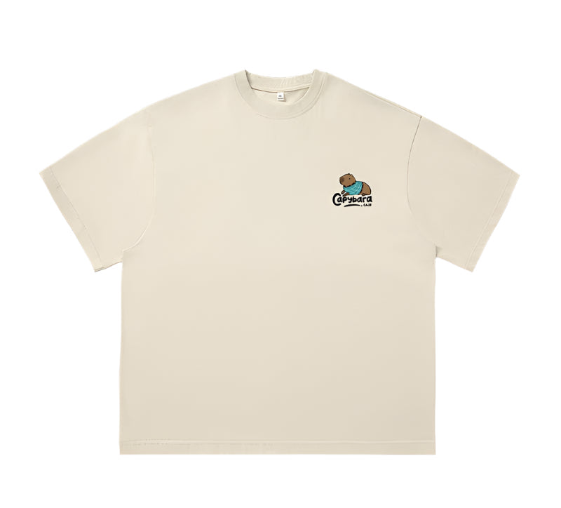 Capybara Embroidery T-Shirt-streetwear-techwear