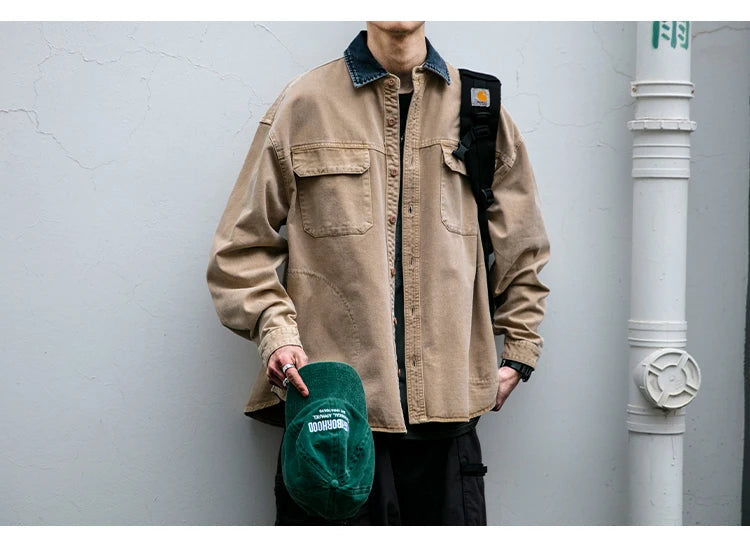 Garment Dyed Cargo Overshirt-streetwear-techwear