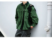 Garment Dyed Cargo Overshirt-streetwear-techwear
