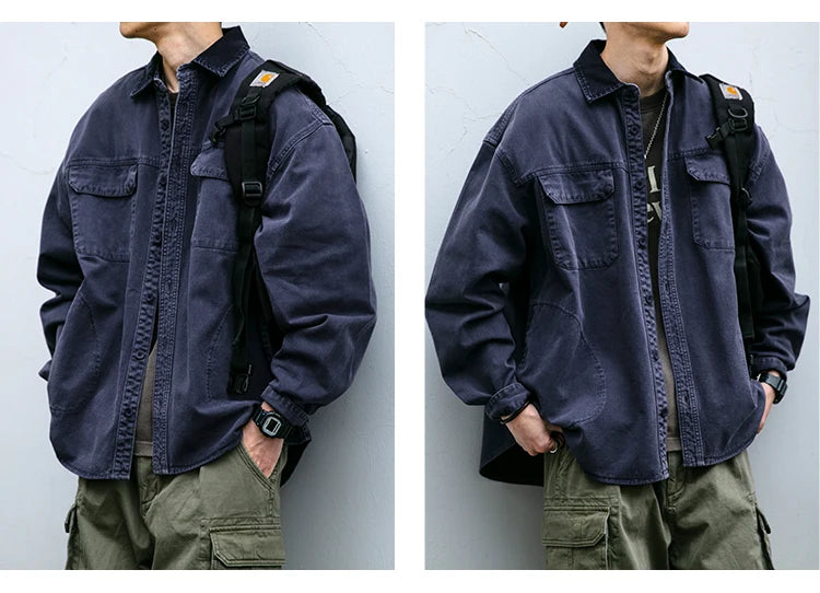 Garment Dyed Cargo Overshirt-streetwear-techwear