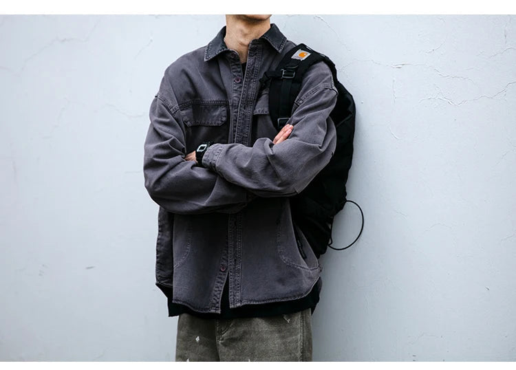 Garment Dyed Cargo Overshirt-streetwear-techwear