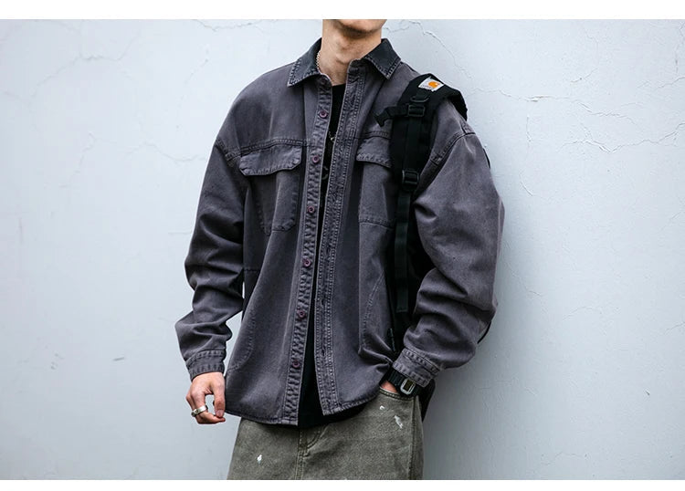 Garment Dyed Cargo Overshirt-streetwear-techwear