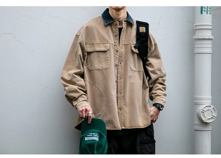 Garment Dyed Cargo Overshirt-streetwear-techwear