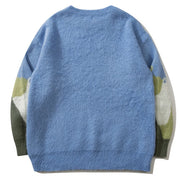 Cat Graphic Knitted Sweater-streetwear-techwear