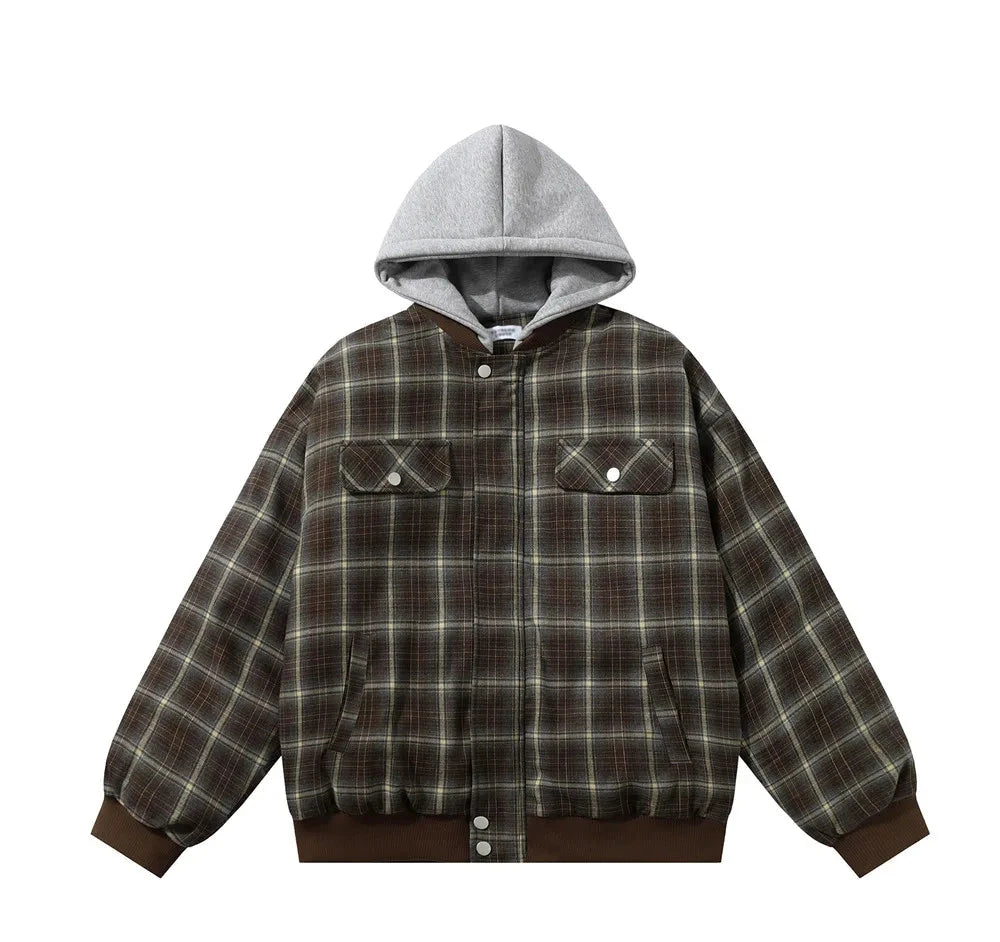 Check Hooded Jacket-streetwear-techwear