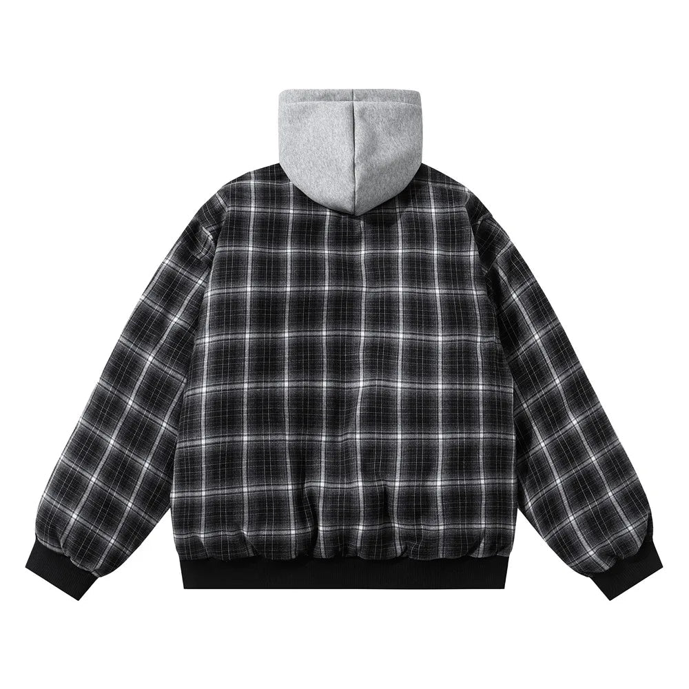 Check Hooded Jacket-streetwear-techwear