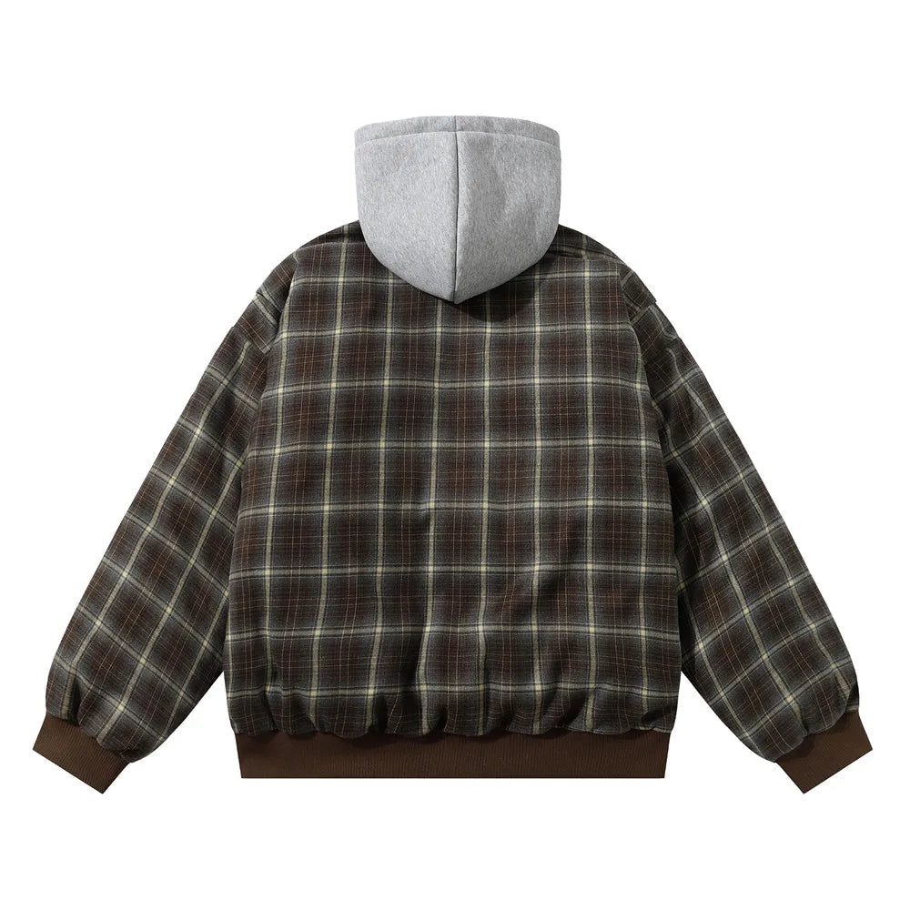 Check Hooded Jacket-streetwear-techwear