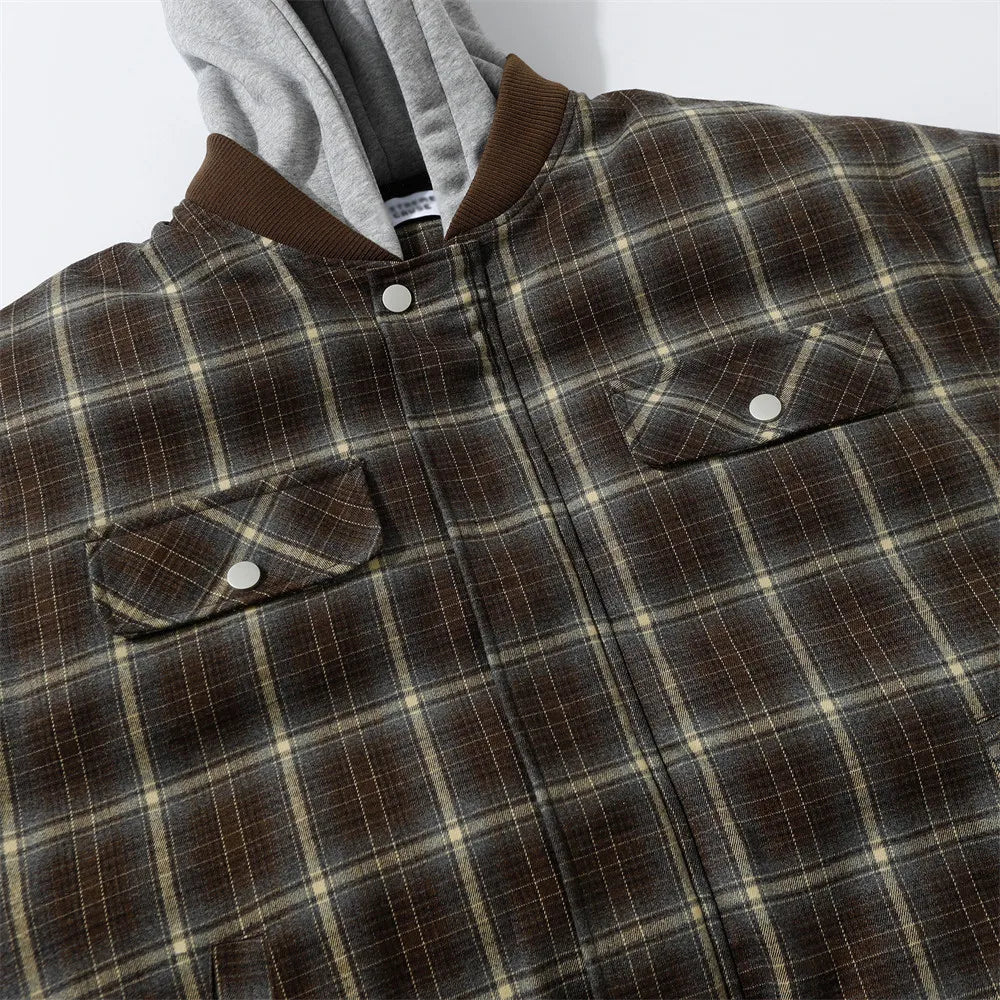 Check Hooded Jacket-streetwear-techwear