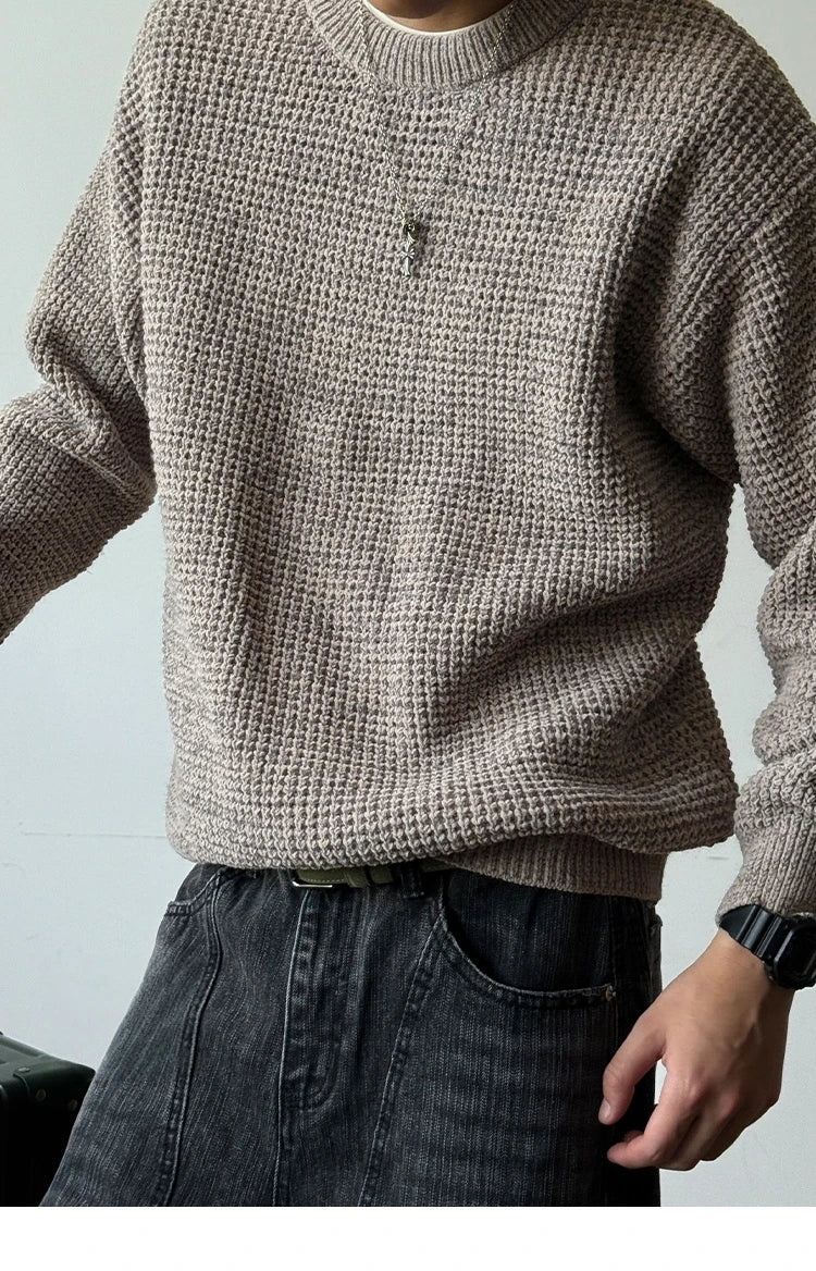 Chenille Crewneck Sweater-streetwear-techwear