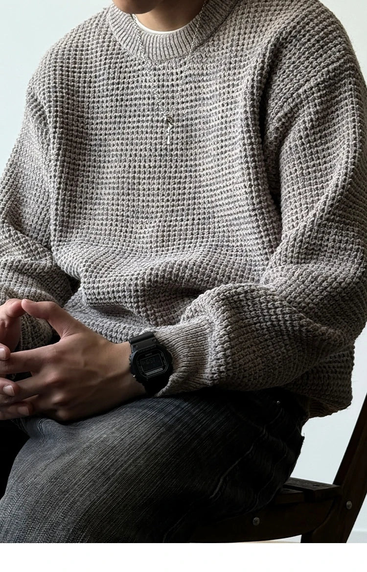 Chenille Crewneck Sweater-streetwear-techwear