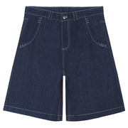 Contrast Stitch Denim Bermuda Shorts-streetwear-techwear