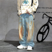Copper Dust Baggy Denim Jeans-streetwear-techwear