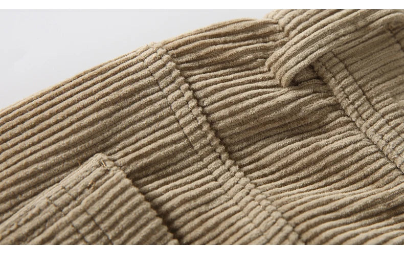 Corduroy Barrel Leg Trousers-streetwear-techwear