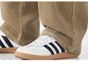 Corduroy Barrel Leg Trousers-streetwear-techwear