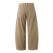 Corduroy Barrel Leg Trousers-streetwear-techwear