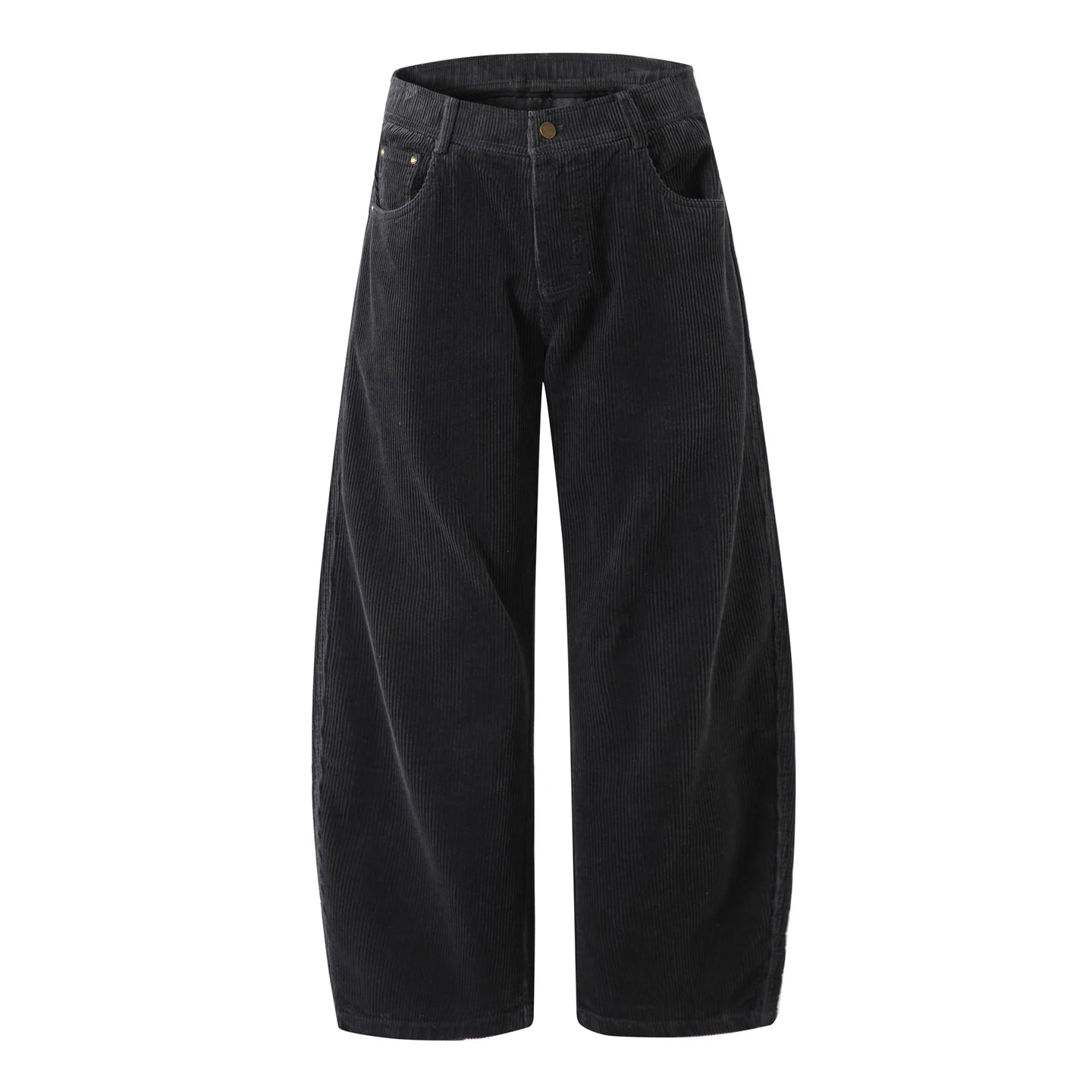 Corduroy Barrel Leg Trousers-streetwear-techwear