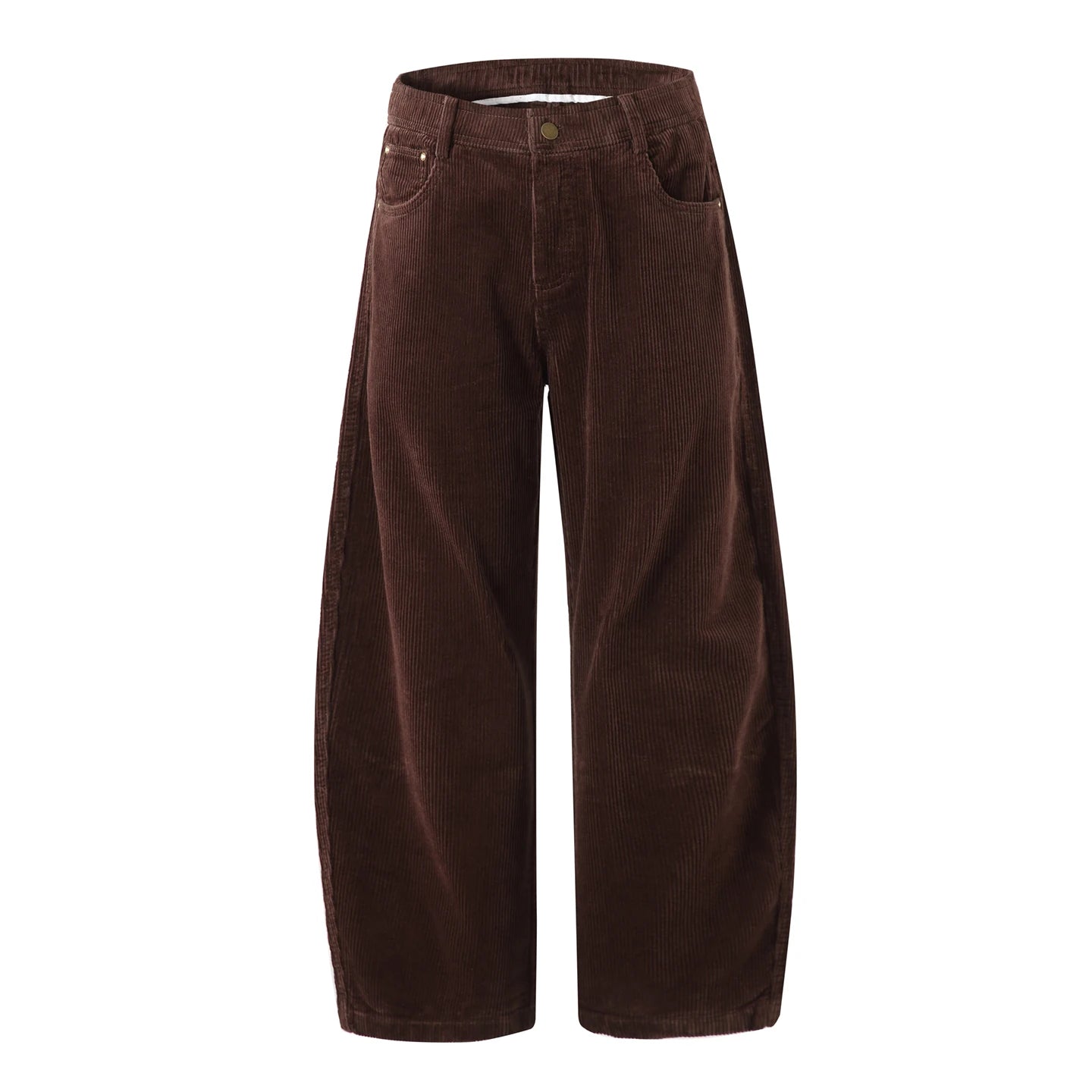 Corduroy Barrel Leg Trousers-streetwear-techwear