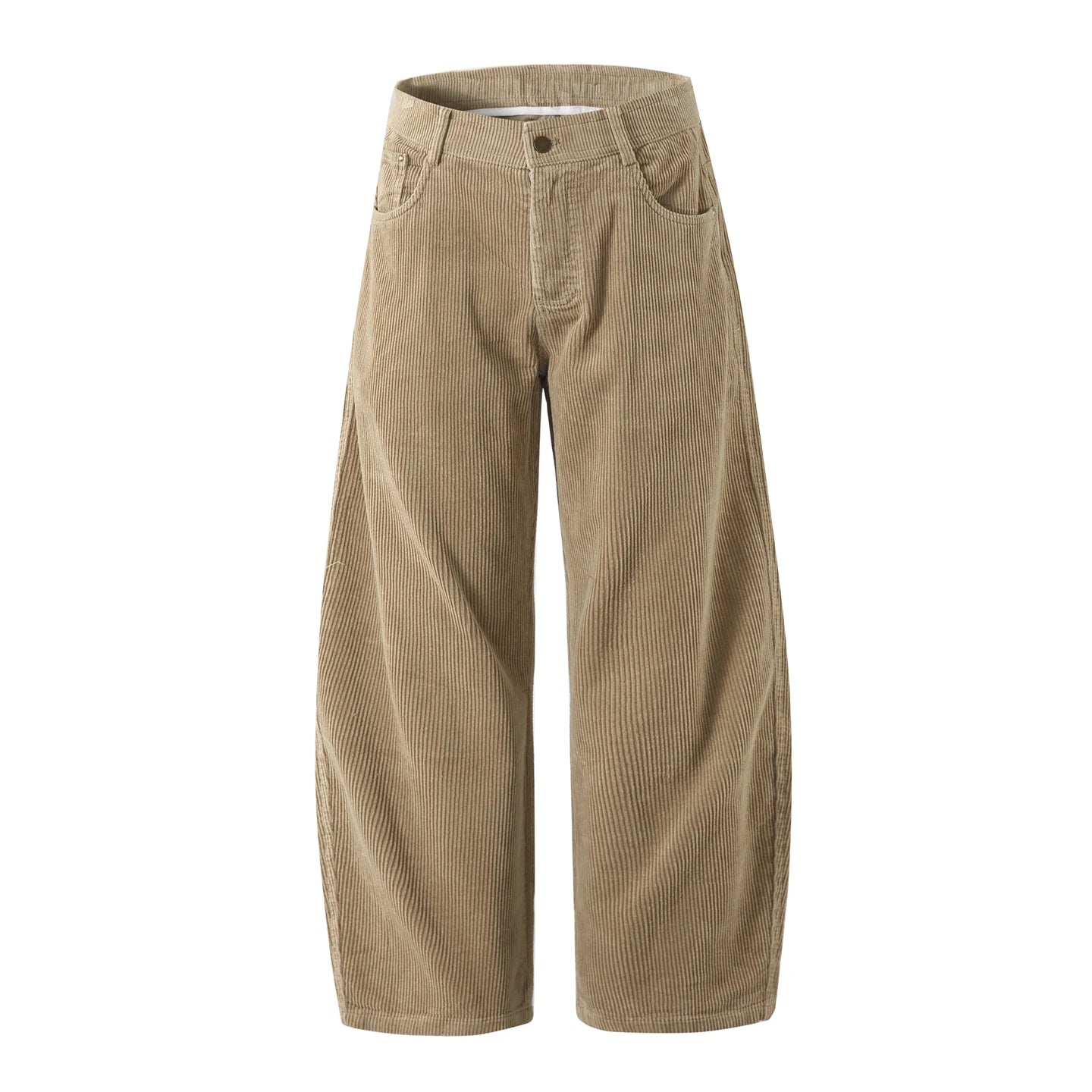Corduroy Barrel Leg Trousers-streetwear-techwear