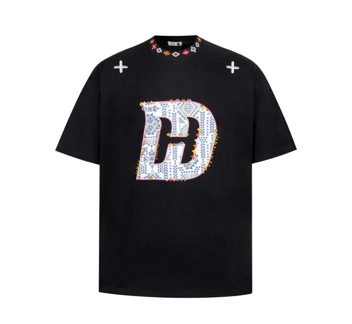 DARK HARVEST AZTQ Applique T-Shirt-streetwear-techwear