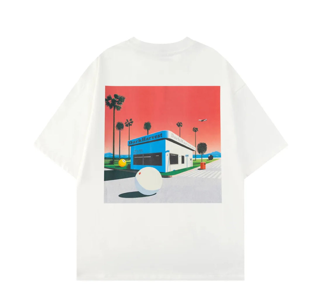 DARK HARVEST Retro Graphic Print T-Shirt-streetwear-techwear