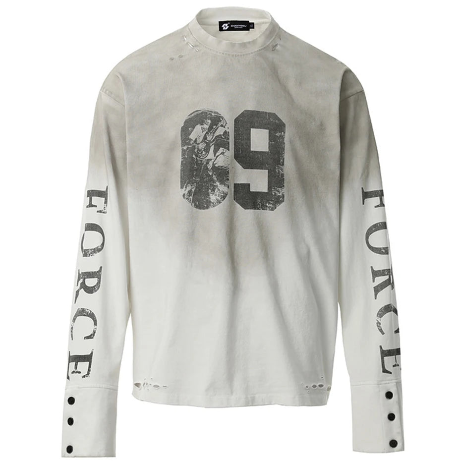 Distressed '09 Force' Extended Long Sleeve