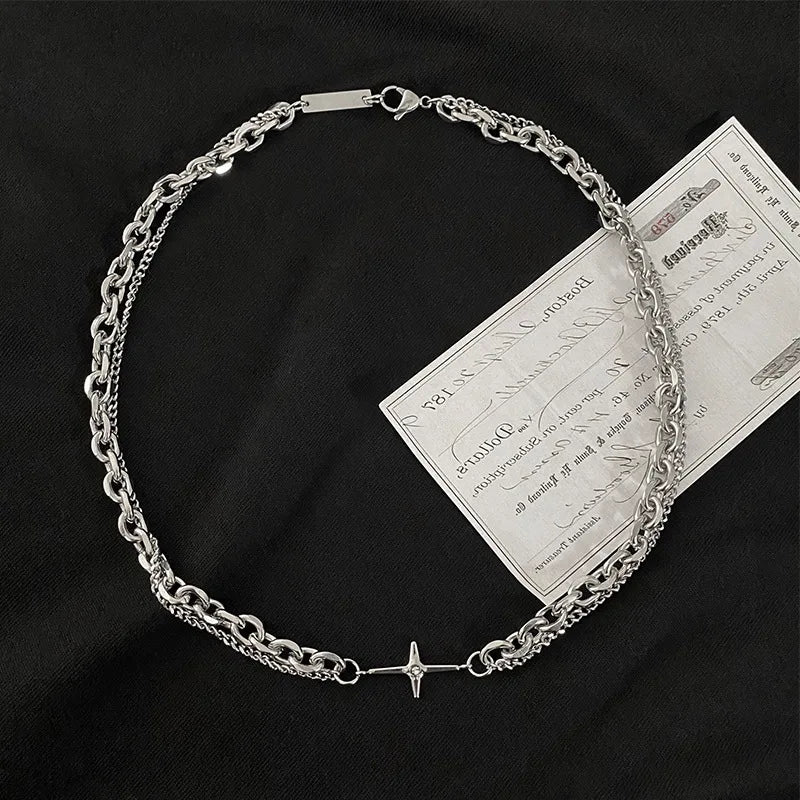 Double Chain Necklace-streetwear-techwear