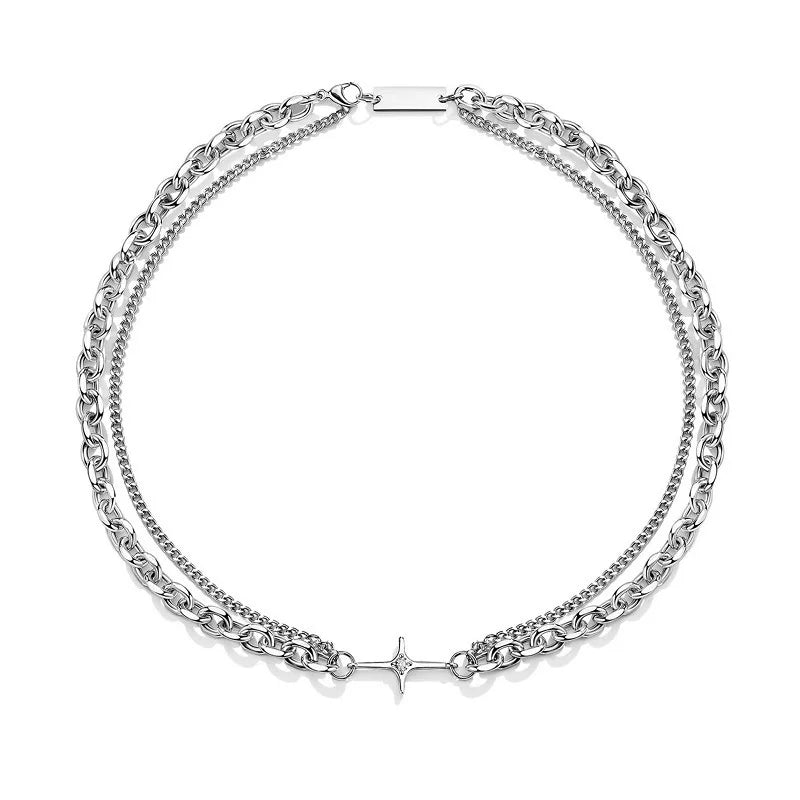 Double Chain Necklace-streetwear-techwear