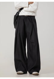 Double Pleat Wide Trousers-streetwear-techwear